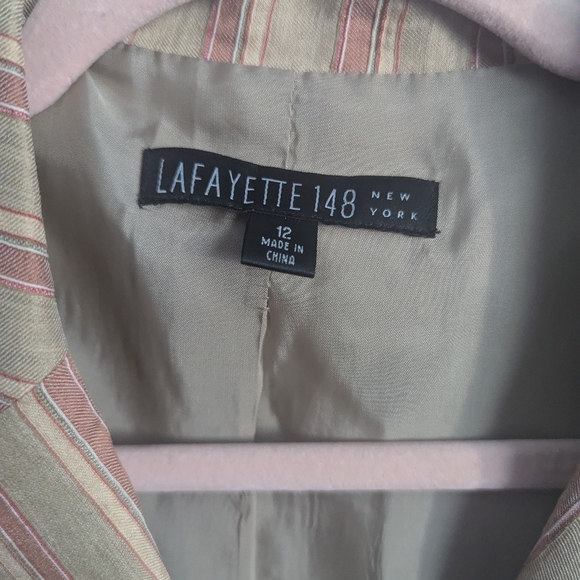 LafayetteWomen's Striped Blazer - Beige and Red - Picture 6 of 6